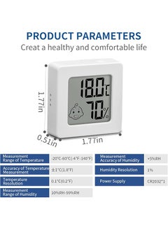erorex 2Pcs Room Thermometer Hygrometer Indoor For Cigar Humidor Mini Digital Temperature Humidity Gauge With Clear Lcd Display For Cigar Humidor Home Baby Office Home Garden  - Image 4