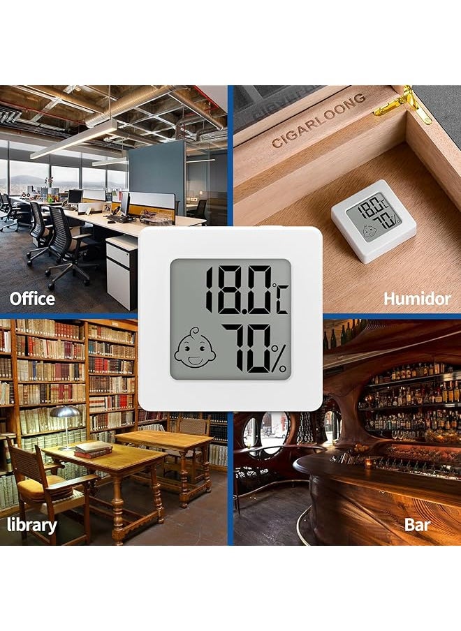 erorex - 2Pcs Room Thermometer Hygrometer Indoor For Cigar Humidor Mini Digital Temperature Humidity Gauge With Clear Lcd Display For Cigar Humidor Home Baby Office Home Garden - Image 1