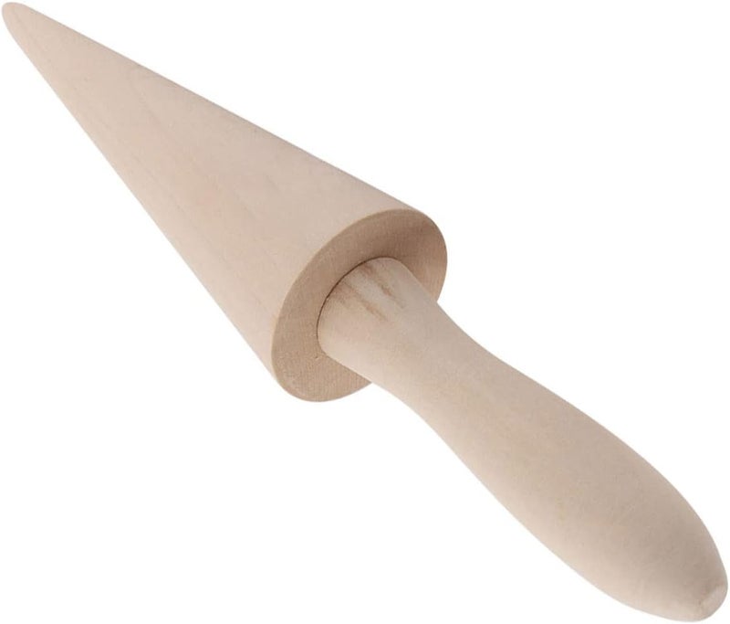 Kodrily Waffle Cone Roller, Wood Ice Cream Cone Maker, Sturdy Wooden Ice Cream Cone Mold Pastry Tool Accessory for Cooking Baking DIY Decorating Pizzelle Kitchen, 9.1 x 1.8 x 1.8in - Image 1