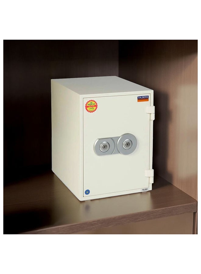 DANUBE HOME Valberg FRS-49 KL Steel Safe with Two Keylocks - Secure Hardware & Tools Storage - Safe and Security Solution - White - 1 Year Warranty - Made in Bulgaria