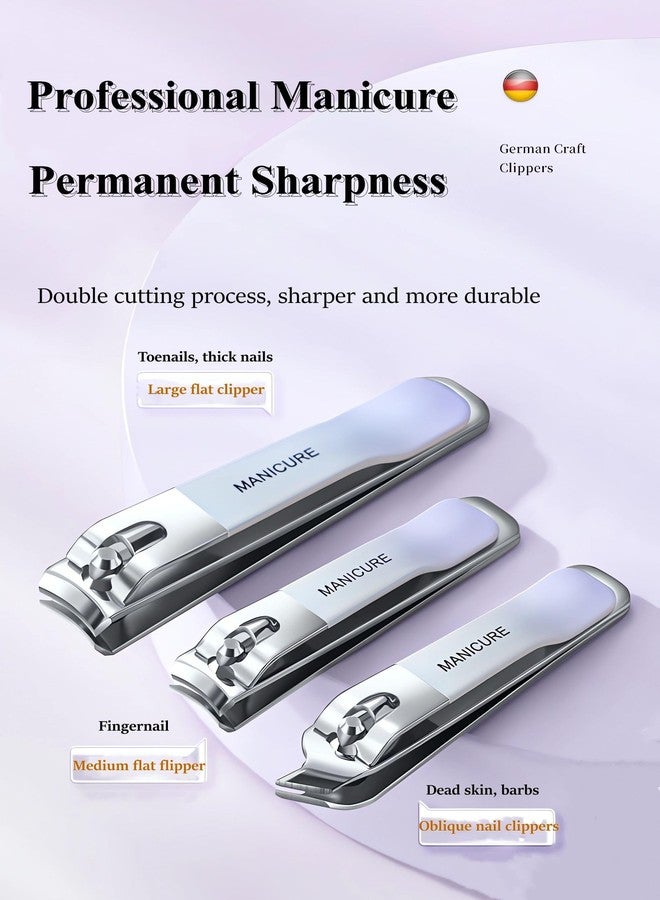 SWILAK 4 Pcs Nail Clippers Set, Large Toe Nail Clippers Kit, Sharp Stainless Steel Cutter for Thick Finger Nail, Professional Grooming Kits, Travel Nail Kit Perfect Gifts for Women and Men(DARK GREEN) - Image 3