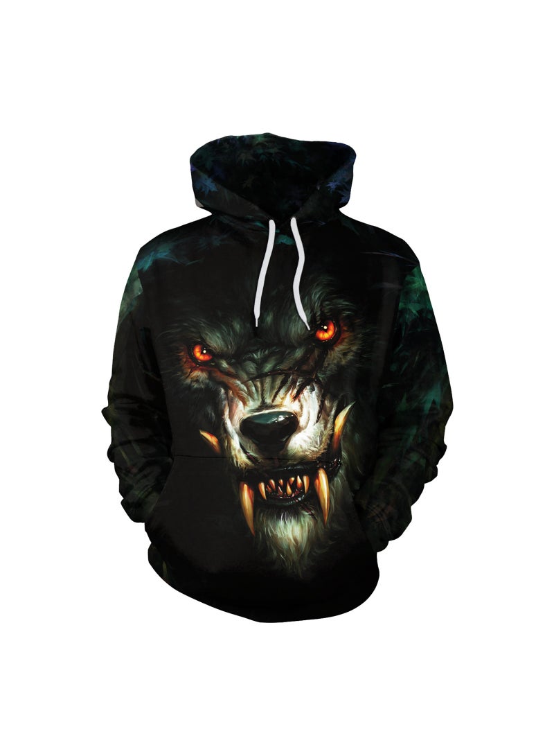 Loquat Digital Printed Loose Hooded Sweater - Image 1