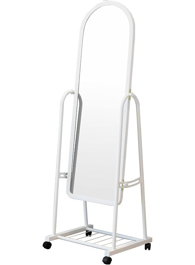 إيروريكس مرآة تزيينية كاملة الطول للأرضية بتصميم أنيق ومثالي لغرف النوم وغرف المعيشة والممرات وغرف تبديل الملابس، باللون الأبيض 160×38 سم - Image 1