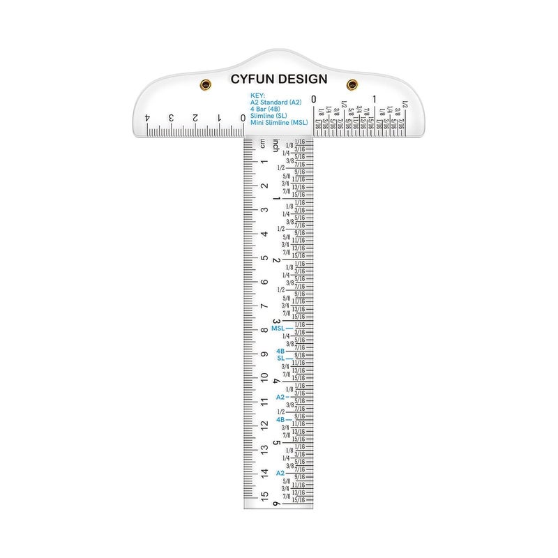 CYFUN DESIGN 6-Inch Acrylic Clear T-Square Ruler, 1 Pack - Professional Drafting Tool for Art, Crafting, and General Layout Work - Image 2