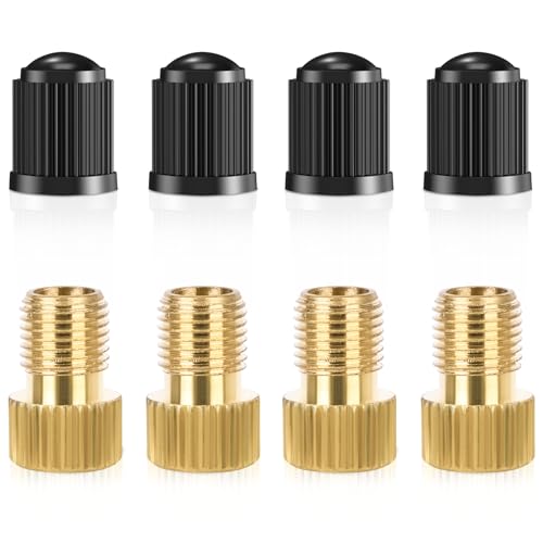 ptiysta Brass Presta Valve Adapter to Convert Presta to Schrader and Inflate Tires with Standard Bicycle Pump, Air Pump Or Air Compressor (8-Piece from Ptiysta) - Image 1
