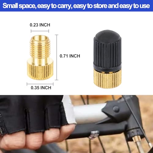 ptiysta Brass Presta Valve Adapter to Convert Presta to Schrader and Inflate Tires with Standard Bicycle Pump, Air Pump Or Air Compressor (8-Piece from Ptiysta) - Image 2