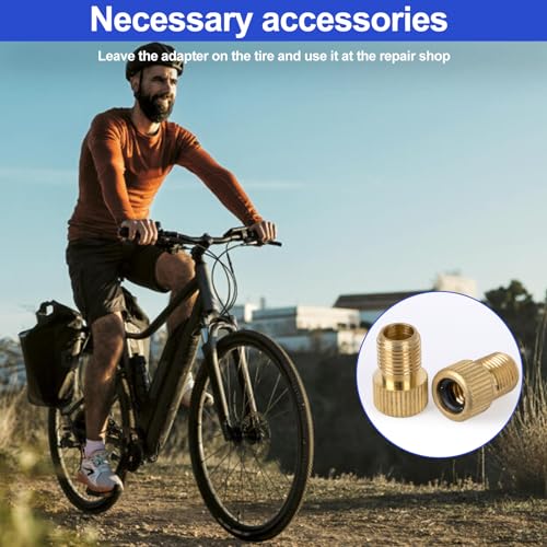 ptiysta Brass Presta Valve Adapter to Convert Presta to Schrader and Inflate Tires with Standard Bicycle Pump, Air Pump Or Air Compressor (8-Piece from Ptiysta) - Image 5