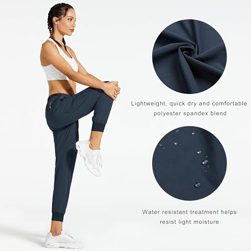 Libin Women's Cargo Joggers Lightweight Quick Dry Hiking Pants Athletic Lounge Casual Travel, Navy M - Image 3