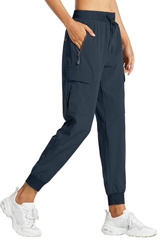 Libin Women's Cargo Joggers Lightweight Quick Dry Hiking Pants Athletic Lounge Casual Travel, Navy M - Image 1