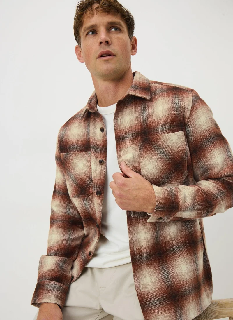 Matalan Rust Brushed Check Overshirt