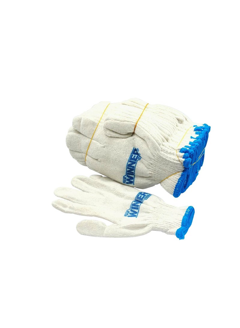 وينر WINNER Tools - طقم قفازات عمل 10 قطع قطن بولي قفازات قماش قطن 40%/بوليستر 60% - Image 2