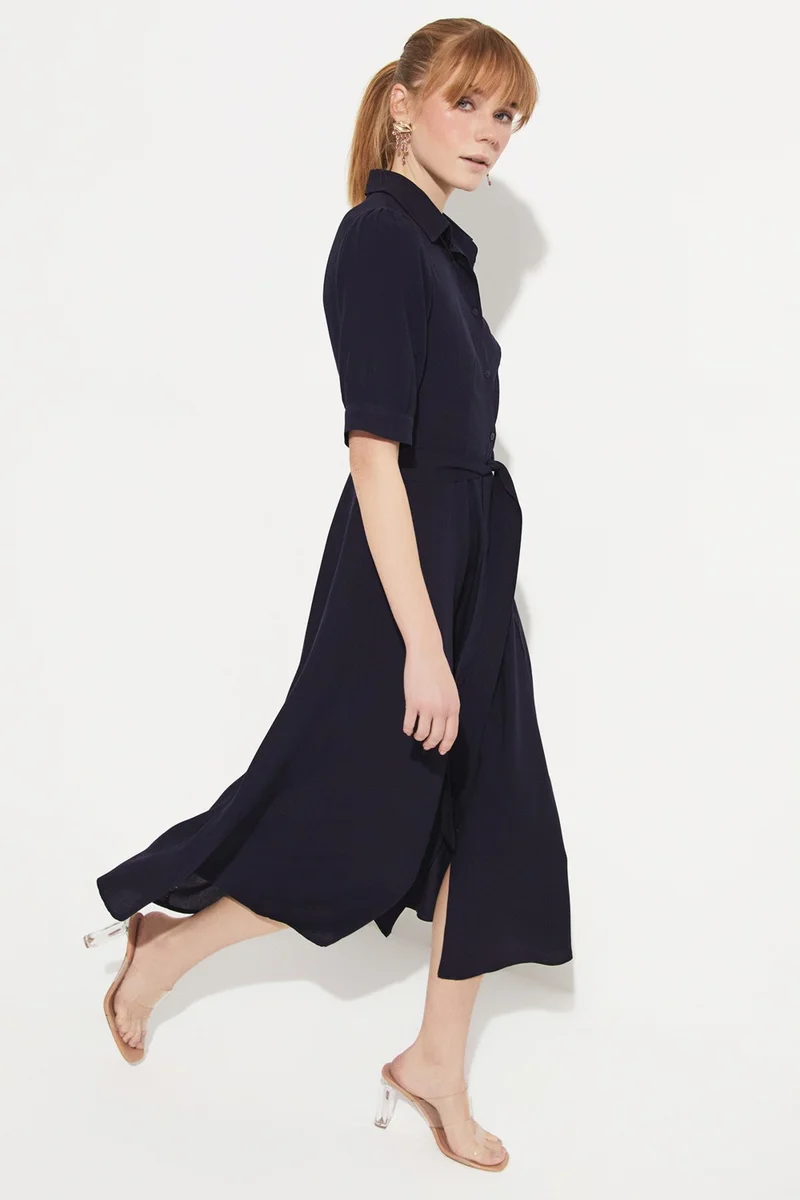 JUNE 100% Viscose Shirt Dress