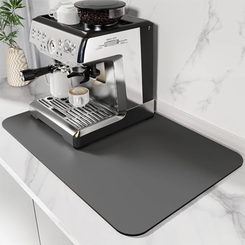 DK177 Coffee Mat - Dish Drying Mat for Kitchen Counter , Hide Stain, Absorbent with Waterproof Rubber Backing, Fit Kitchen Dish Rack Bar Accessories, 24" x 16" - Image 1