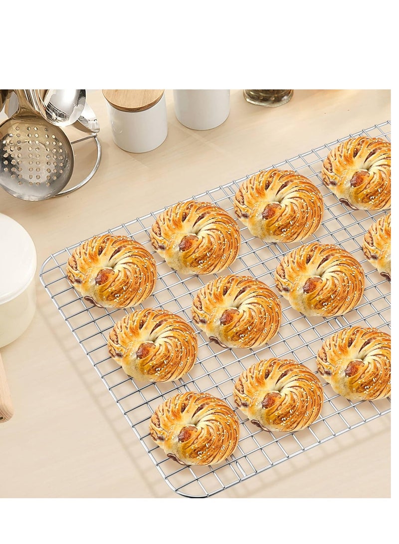 TeamFar TeamFar Cooling Rack Set of 4, Stainless Steel Grid Cooking Roasting Racks for Various Size Baking Sheet Toaster Oven Pan, Healthy & Heavy Duty, Mirror Finish & Dishwasher Safe - Image 5