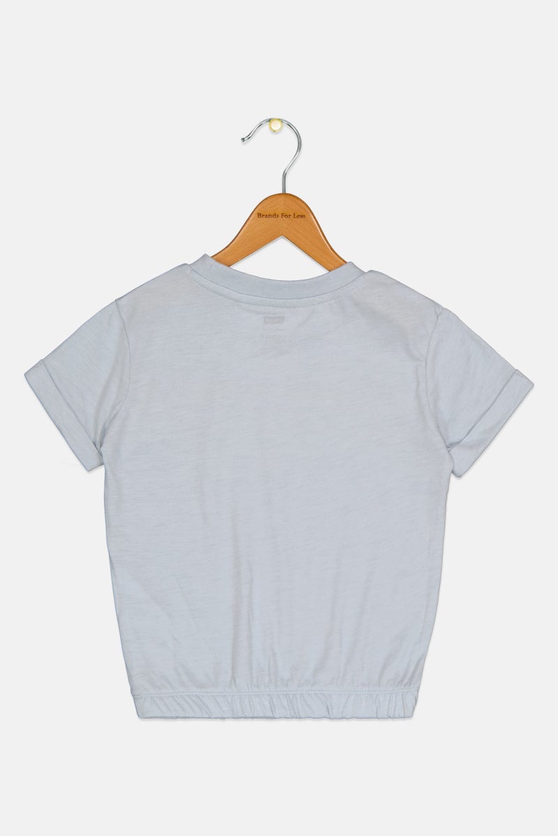 Levi's Toddlers Girl Short Sleeve Brand Logo T-Shirt, Light Blue - Image 2
