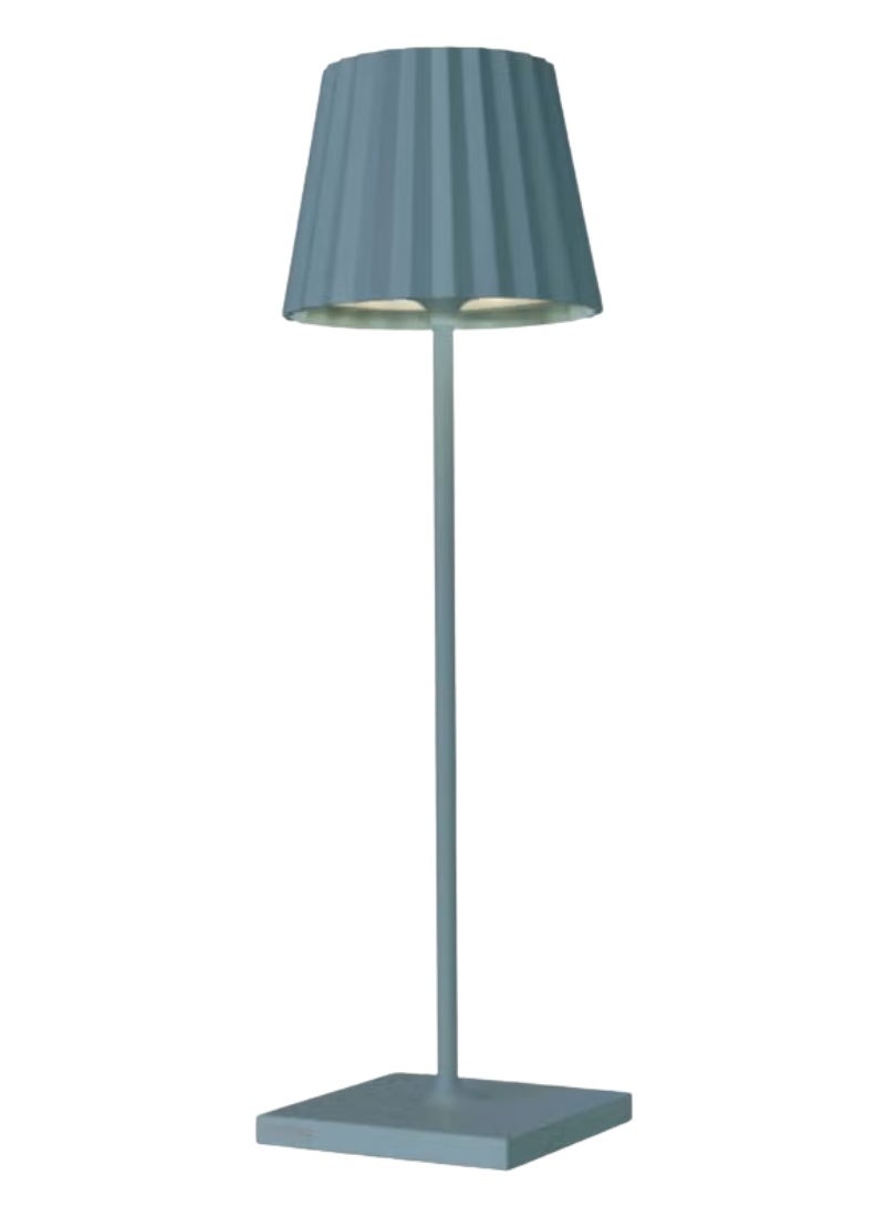 Sompex Troll 2.0 LED Table Lamp | IP54 (splash and dust proof) | 2 warm white light colours | Stepless touch dimmer | Wireless Indoor & Outdoor | Aluminium | Brightness memory | H 38 cm - Blue - Image 1