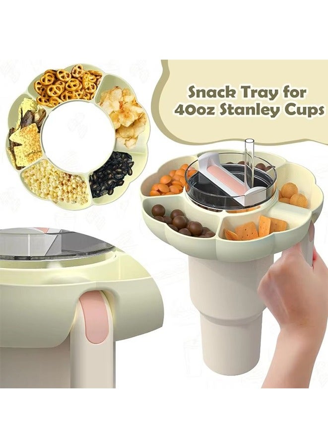 Silicone Snack Bowl for Stanley 40 oz Tumbler , 5 Compartment Snack Platters for Stanley Cup Accessories Reusable(White)  - Image 5
