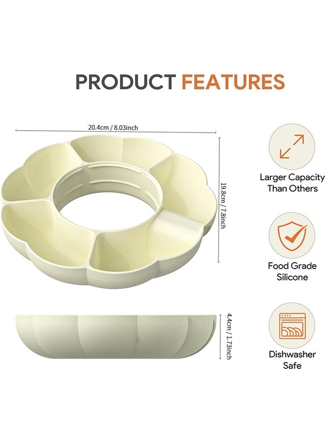 Silicone Snack Bowl for Stanley 40 oz Tumbler , 5 Compartment Snack Platters for Stanley Cup Accessories Reusable(White)  - Image 3