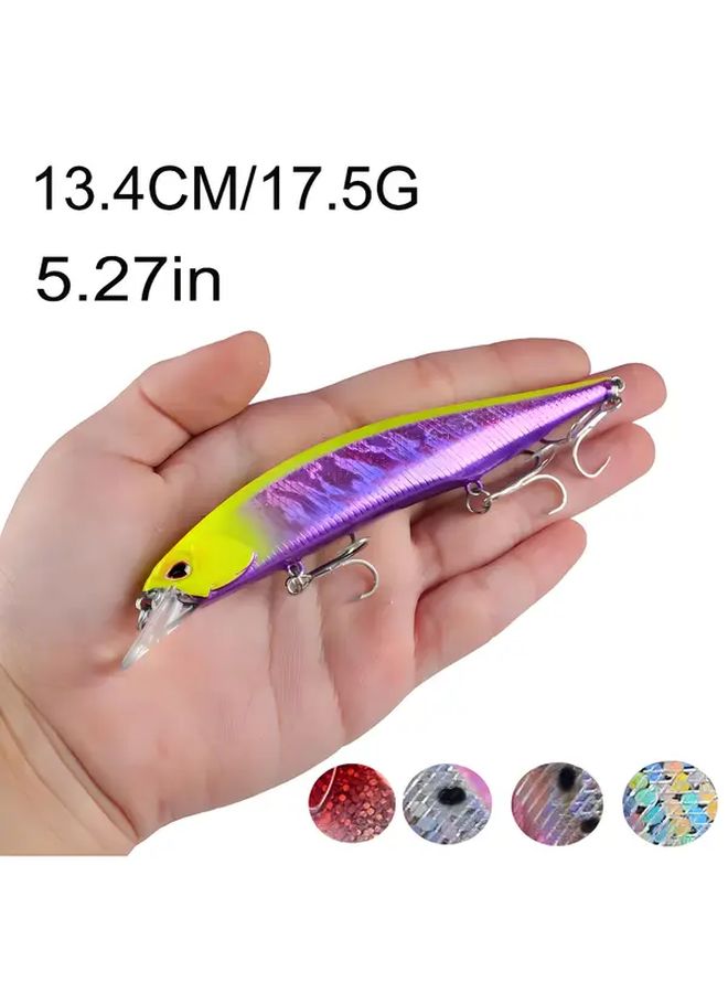 Red Head Rainbow Minnow Hard Bait with Rattle ABS Lure for Bass Sea Trout Walleye Long Cast - Image 1