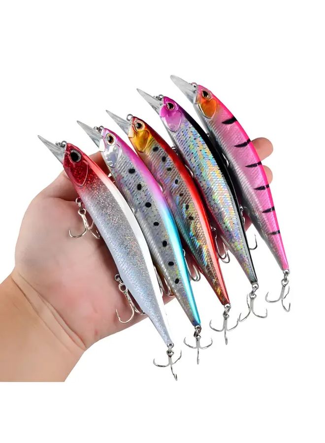 Red Head Rainbow Minnow Hard Bait with Rattle ABS Lure for Bass Sea Trout Walleye Long Cast - Image 5