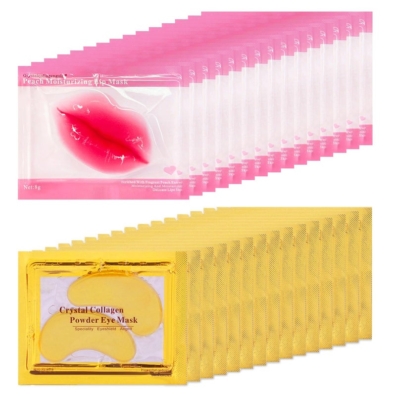 Eakroo 30 Pairs Lip Mask & Eye Mask, 24K Gold Crystal Gel Collagen Eye Patches, Bachelorette Party Favors, Bachelorette Party Accessories, Party Favors Adults, Bridesmaid Gifts, Skincare, Stocking Stuffers - Image 1