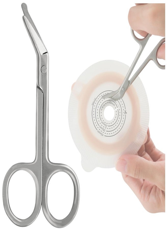 KONWEDA Ostomy Scissors Curved Blunt Tips, Small Scissors for Colostomy Bag and Wafer-2 Pack - Image 1