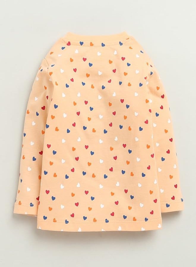 BUMZEE Baby Girls Cotton Full Sleeves Jabla & Pyjama Set Peach - 3-6 Months (Peb10432C-pch) - Image 3