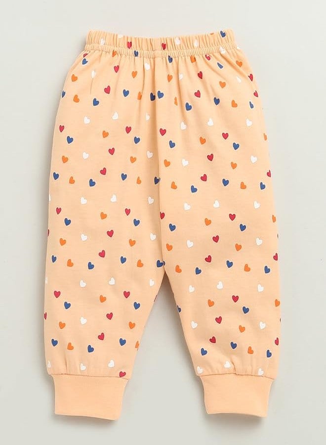 BUMZEE Baby Girls Cotton Full Sleeves Jabla & Pyjama Set Peach - 3-6 Months (Peb10432C-pch) - Image 4