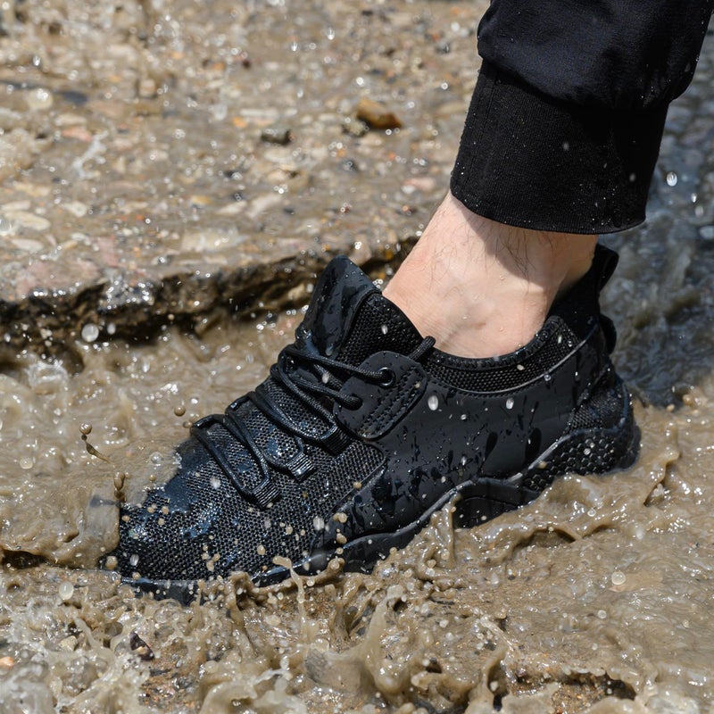 ulogu Waterproof Shoes for Women Non Slip Work Sneakers Walking Shoes Water Resistant Slip on Black Food Service Zapatos de Trabajo para Mujer Antideslizantes - Image 2