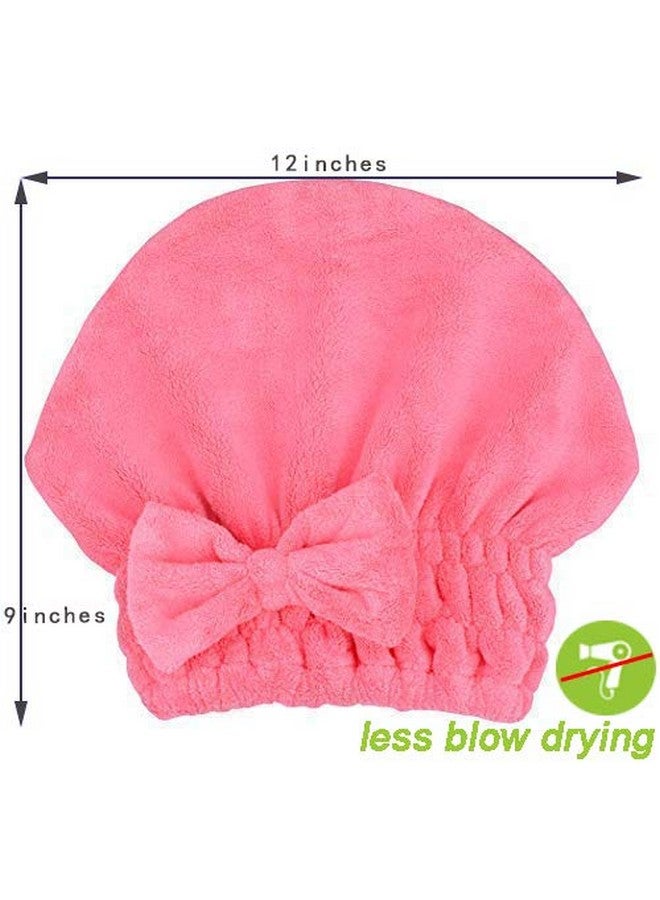 MAYOUTH MAYOUTH Microfiber Hair Drying Towels Head wrap with Bow-Knot Shower Cap Hair Turban hairWrap Bath Cap for Curly Long & Wet Hair Gift for Women 2pack - Image 2
