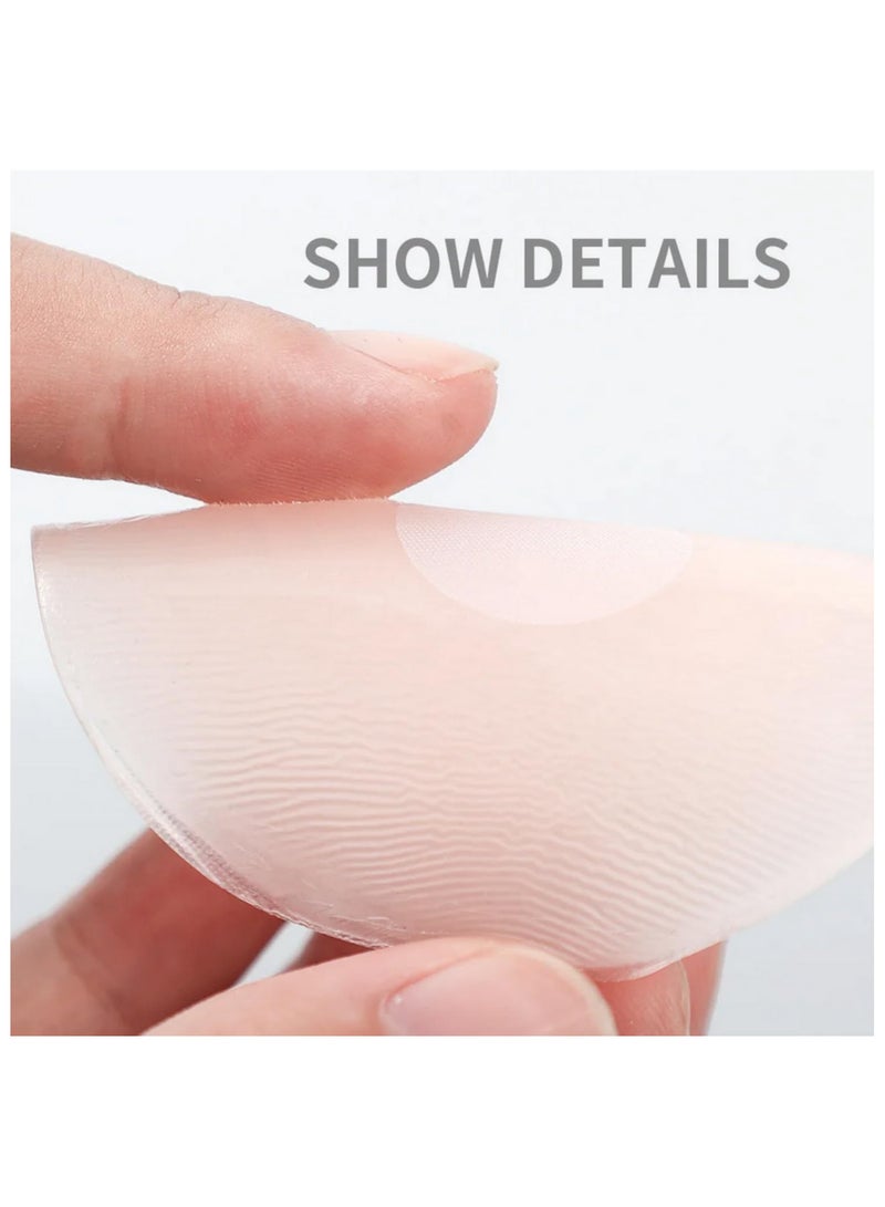 6 Pair Reusable Women Breast Petals Lift Nipple Cover Invisible Petal Adhesive Strapless Backless Stick on Bra Silicone Breast Stickers Nude Pasties for Wedding Dress Bikini Swimwear 6.5cm - Image 5