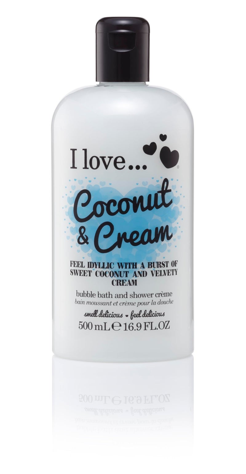 i love love I Love Coconut and Cream Bath and Shower Cream - Hydrating Body Wash and Bubble Bath - With Natural Fruit Extracts and Provitamin B5-16.9 oz - Image 1