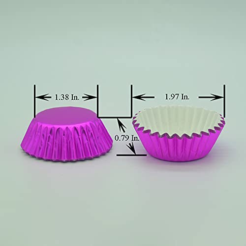 Huaswan Pink Foil Cupcake Liners Mini Paper Baking Cups for Baby Shower, Birthday and More, 240-Count - Image 2