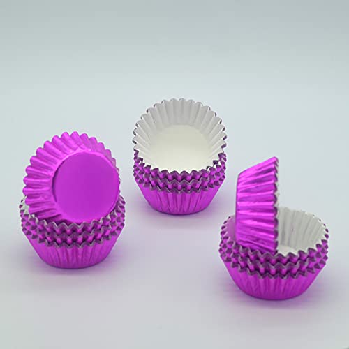 Huaswan Pink Foil Cupcake Liners Mini Paper Baking Cups for Baby Shower, Birthday and More, 240-Count - Image 3