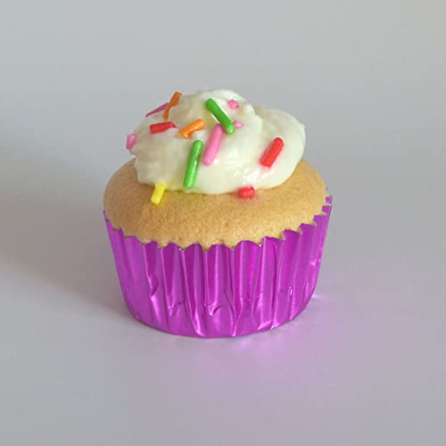 Huaswan Pink Foil Cupcake Liners Mini Paper Baking Cups for Baby Shower, Birthday and More, 240-Count - Image 5
