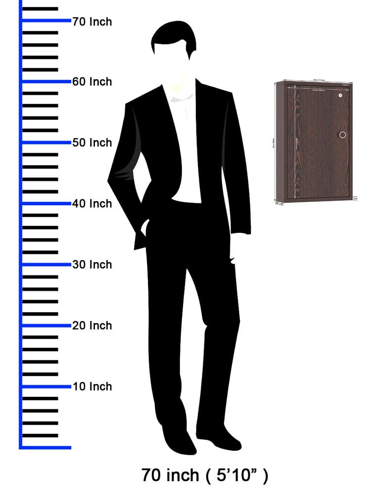 Captiver Box Type Engineered Wood Wall Mount Lockable Key Holder 40 Hooks Wenge Home Office School Hospital Gaurd Room Chabi Keys Items Storage Cabinet Parking Organizer - Image 4