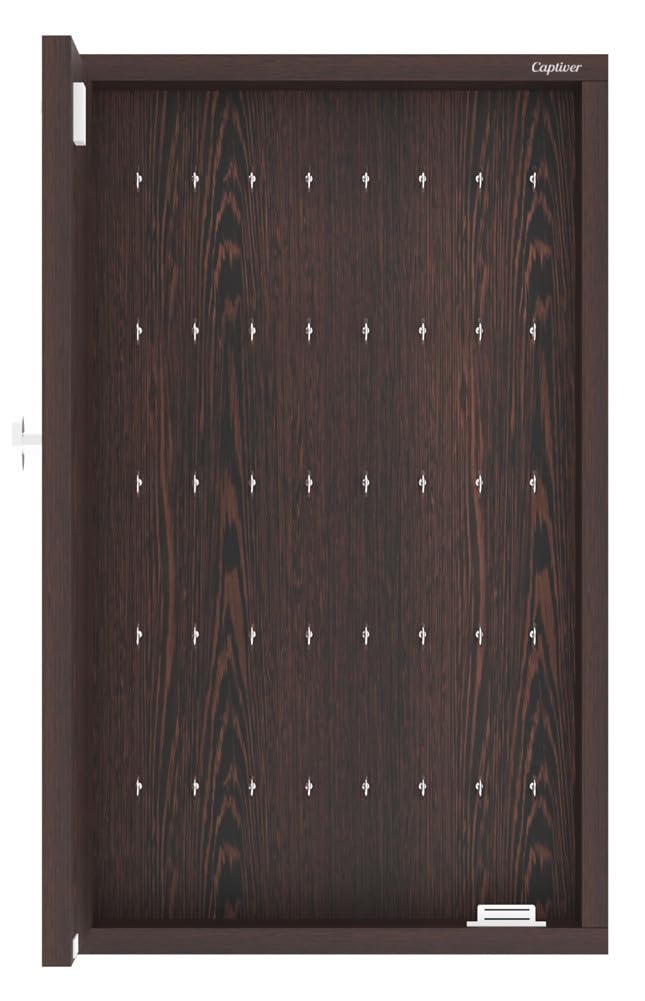 Captiver Box Type Engineered Wood Wall Mount Lockable Key Holder 40 Hooks Wenge Home Office School Hospital Gaurd Room Chabi Keys Items Storage Cabinet Parking Organizer - Image 5