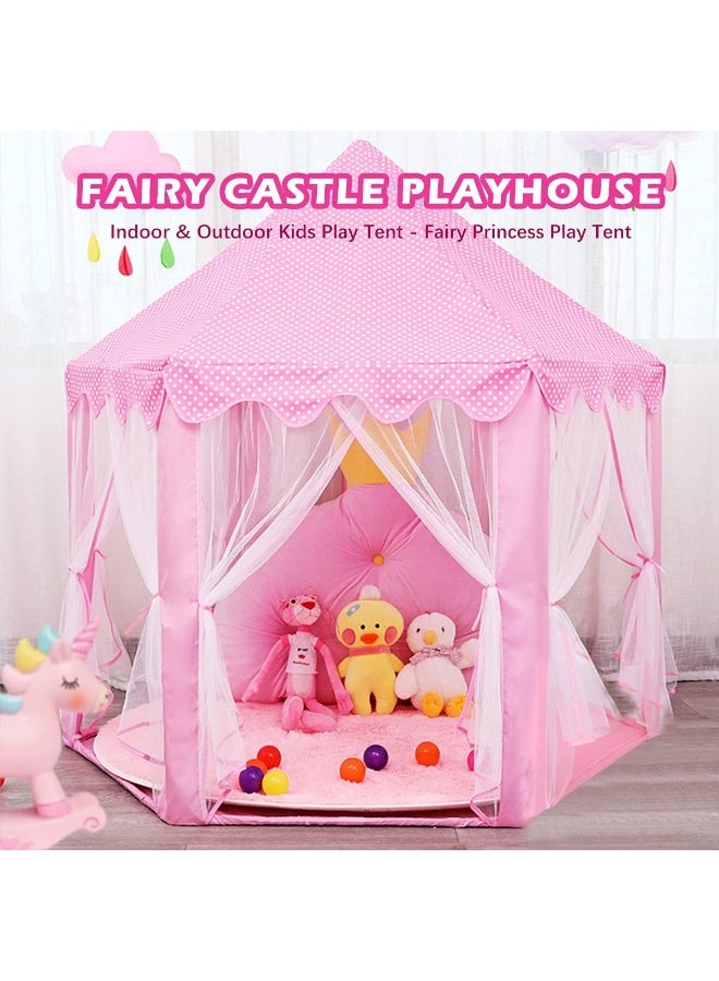 ECVV Foldable Woven Cloth Castle Boys and Girls Home Small House Hexagonal Children's Game House Toy Tent for Indoor and Outdoor - Image 3