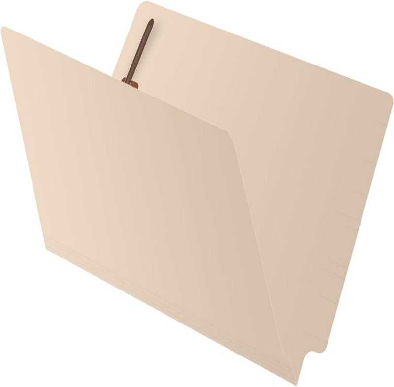 Ecom Folders End Tab Manila File Folders with Fasteners, Perfect for Medical Office Filing, Letter Size, Reinforced Straight Cut Tab, Bulk Case of 250 File Folders - Image 1
