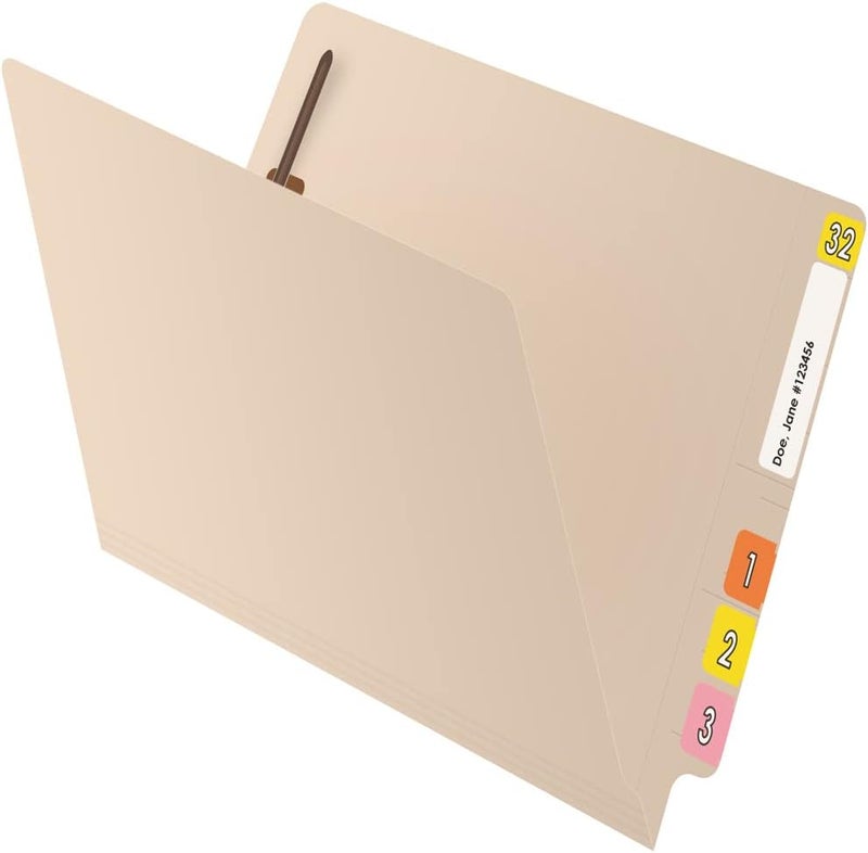 Ecom Folders End Tab Manila File Folders with Fasteners, Perfect for Medical Office Filing, Letter Size, Reinforced Straight Cut Tab, Bulk Case of 250 File Folders - Image 4