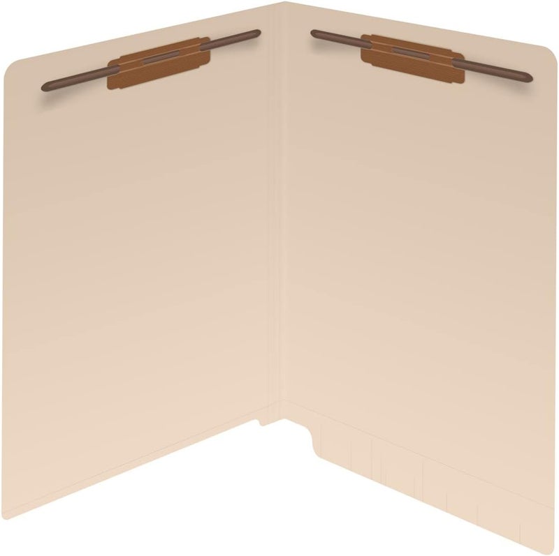 Ecom Folders End Tab Manila File Folders with Fasteners, Perfect for Medical Office Filing, Letter Size, Reinforced Straight Cut Tab, Bulk Case of 250 File Folders - Image 2