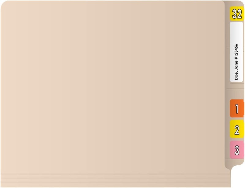 Ecom Folders End Tab Manila File Folders with Fasteners, Perfect for Medical Office Filing, Letter Size, Reinforced Straight Cut Tab, Bulk Case of 250 File Folders - Image 3
