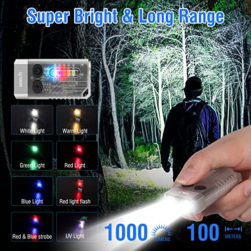 BORUIT V10 Small Powerful Flashlight with 365nm UV Black Light - Super Bright, USB C Rechargeable Led Keychain Flash Light with Cob Side Light, Magnet - Image 2