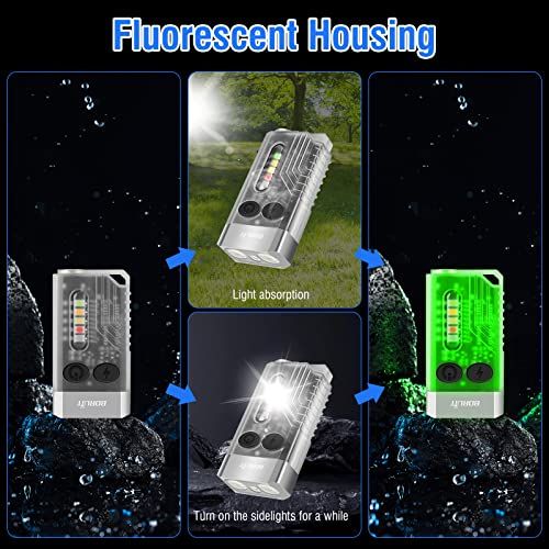 BORUIT V10 Small Powerful Flashlight with 365nm UV Black Light - Super Bright, USB C Rechargeable Led Keychain Flash Light with Cob Side Light, Magnet - Image 5