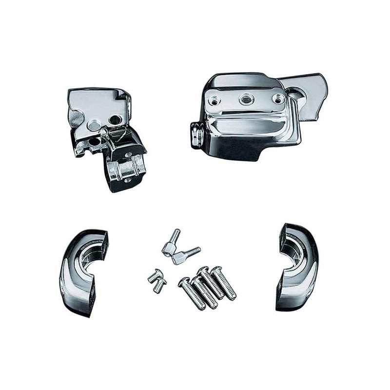 Kuryakyn 9126 Motorcycle Handlebar Accessory Complete Chrome Replacement Brake and Clutch Control DressUp Kit for 19962017 HarleyDavidson Motorcycles Single Disc