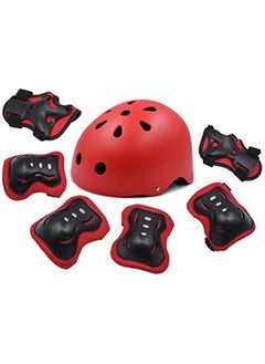LIMOS Kids Helmet 7 in 1 , Adjustable Protections for Scooter Skateboard Roller Skating Cycling (Red)  - Image 1