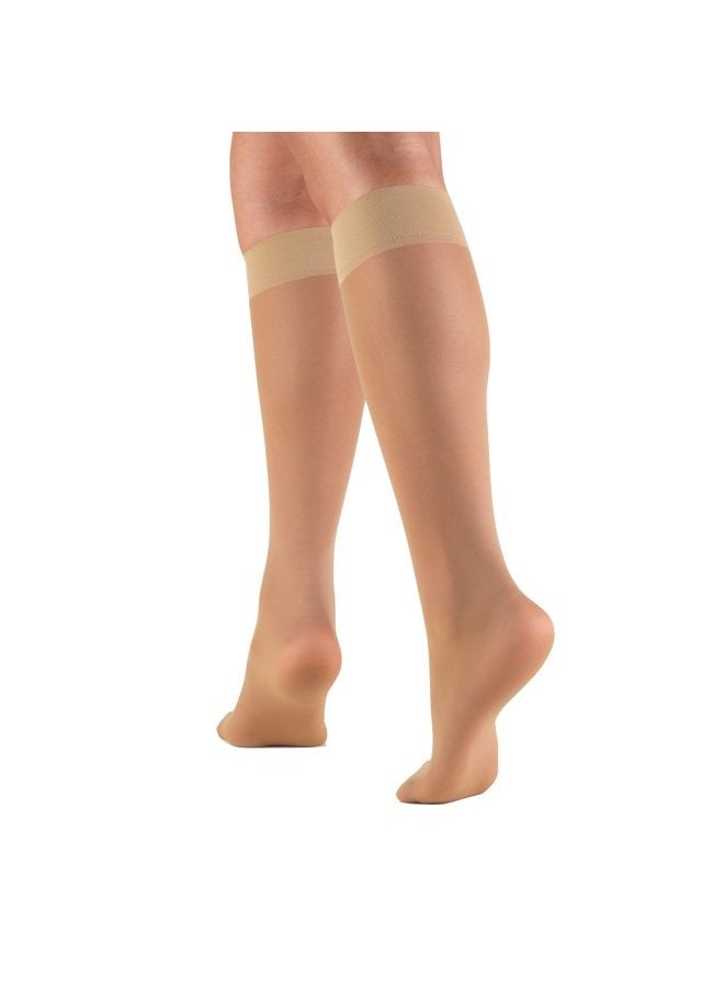 Truform Sheer Compression Stockings, 8-15 mmHg, Women's Knee High Length, 20 Denier, Beige, Large - Image 2
