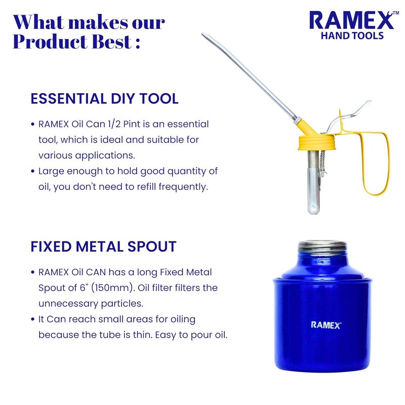 Ramex 9pc Hex Allen Key Set In Plastic Box, Size: 1.5, 2, 2.5, 3, 4, 5, 6, 8, 10 Oil Can For Vehicles -1/2 Pint Capacity. Glossy Blue & Yellow - Image 3