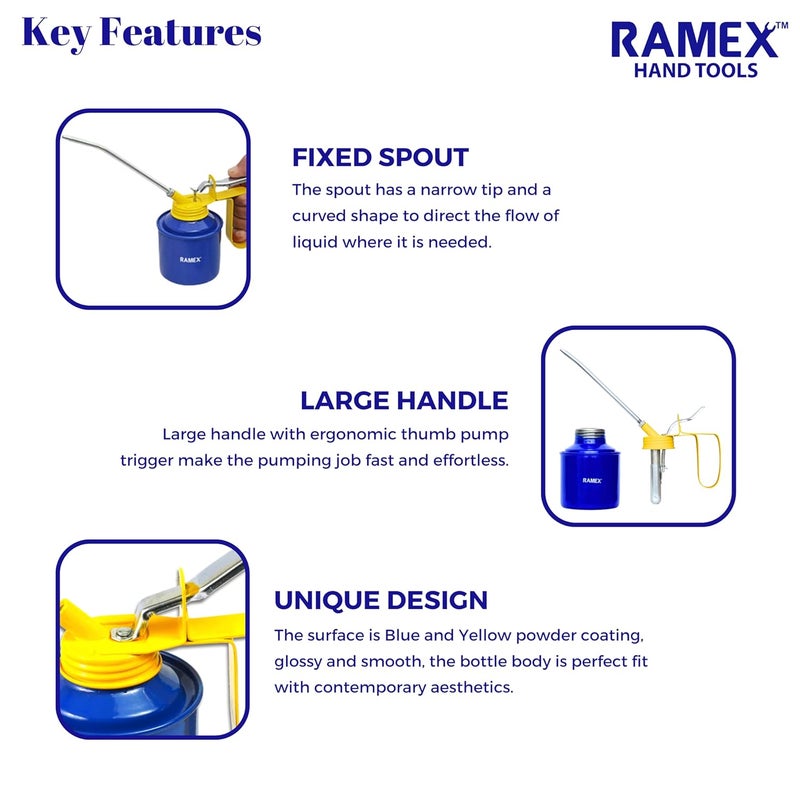 Ramex 9pc Hex Allen Key Set In Plastic Box, Size: 1.5, 2, 2.5, 3, 4, 5, 6, 8, 10 Oil Can For Vehicles -1/2 Pint Capacity. Glossy Blue & Yellow - Image 4
