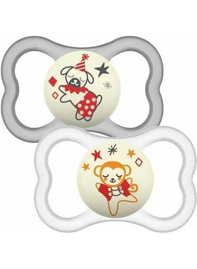 MAM Air Night Pacifiers, MAM Sensitive Skin Pacifier 6+ Months, Glow in The Dark Pacifier, Best Pacifier for Breastfed Babies, Baby Neutral Pacifiers, 6-16 (Pack of 2) - Image 1